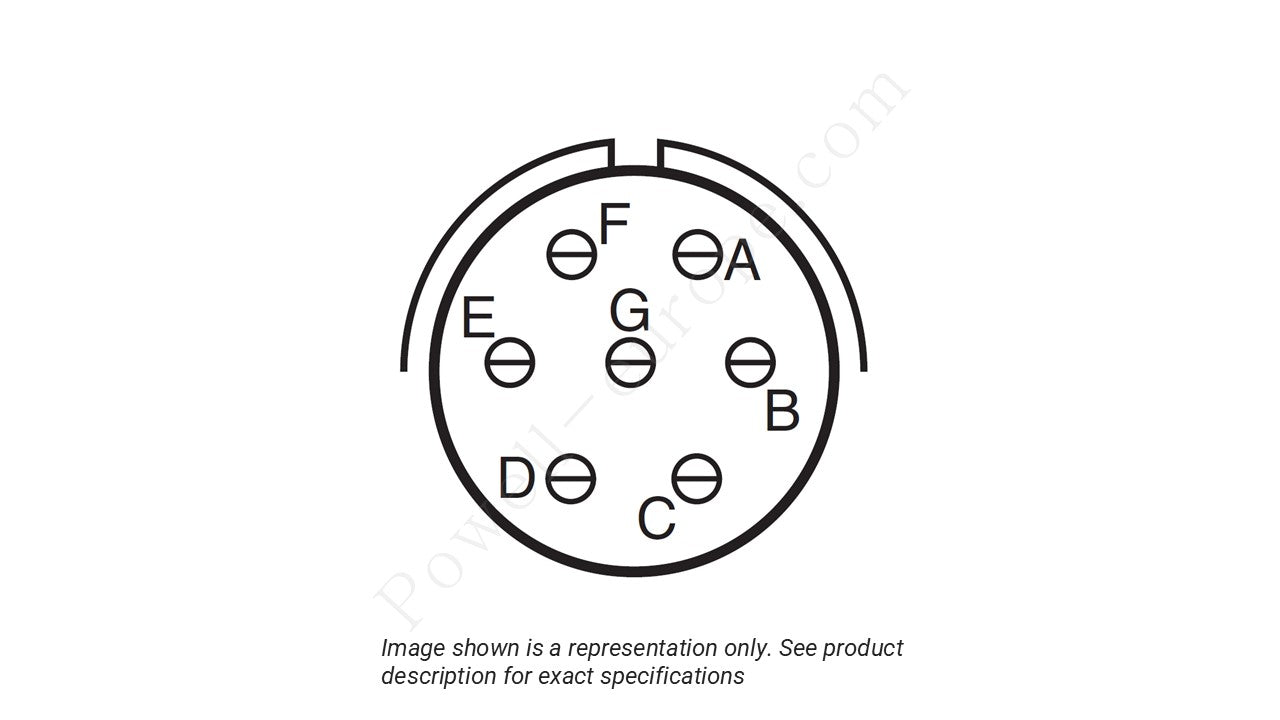 Image showing the insert arrangement and polarization of the Amphenol D38999/20FB99SA