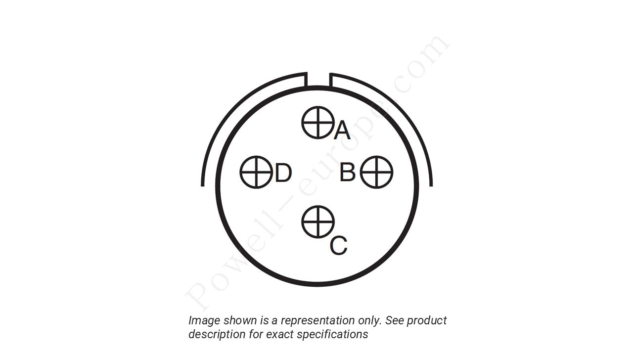 Image showing the insert arrangement and polarization of the Amphenol D38999/20FC4BN