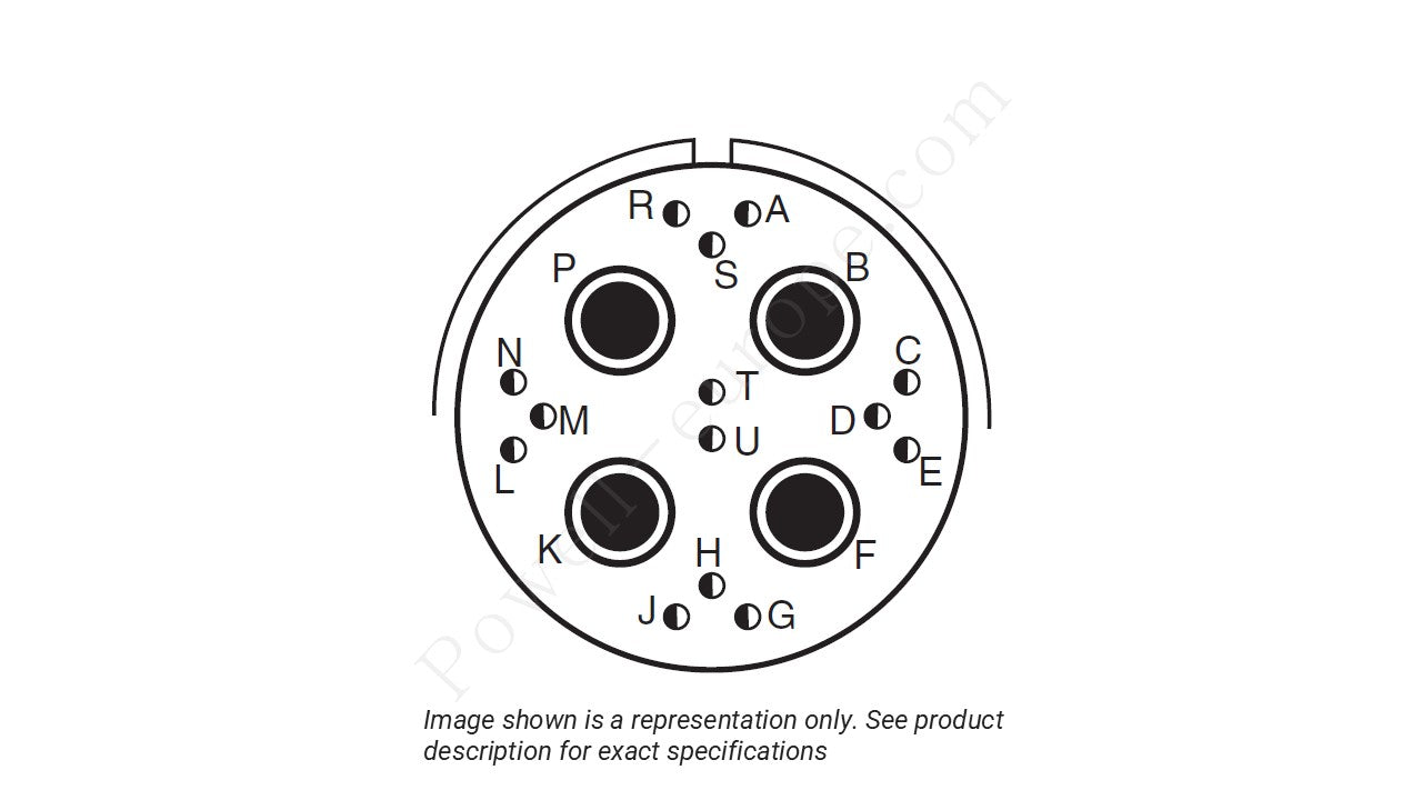 Image showing the insert arrangement and polarization of the Amphenol D38999/20FF18BN