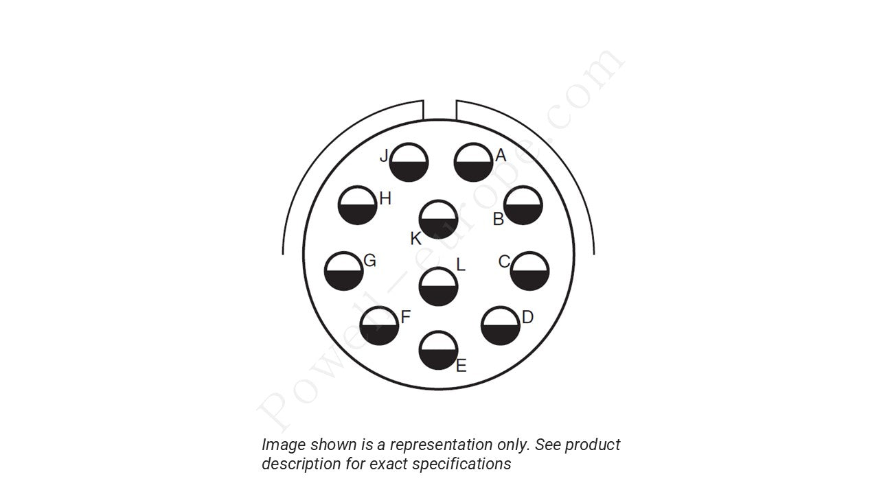 Image showing the insert arrangement and polarization of the Amphenol D38999/24TG11PB