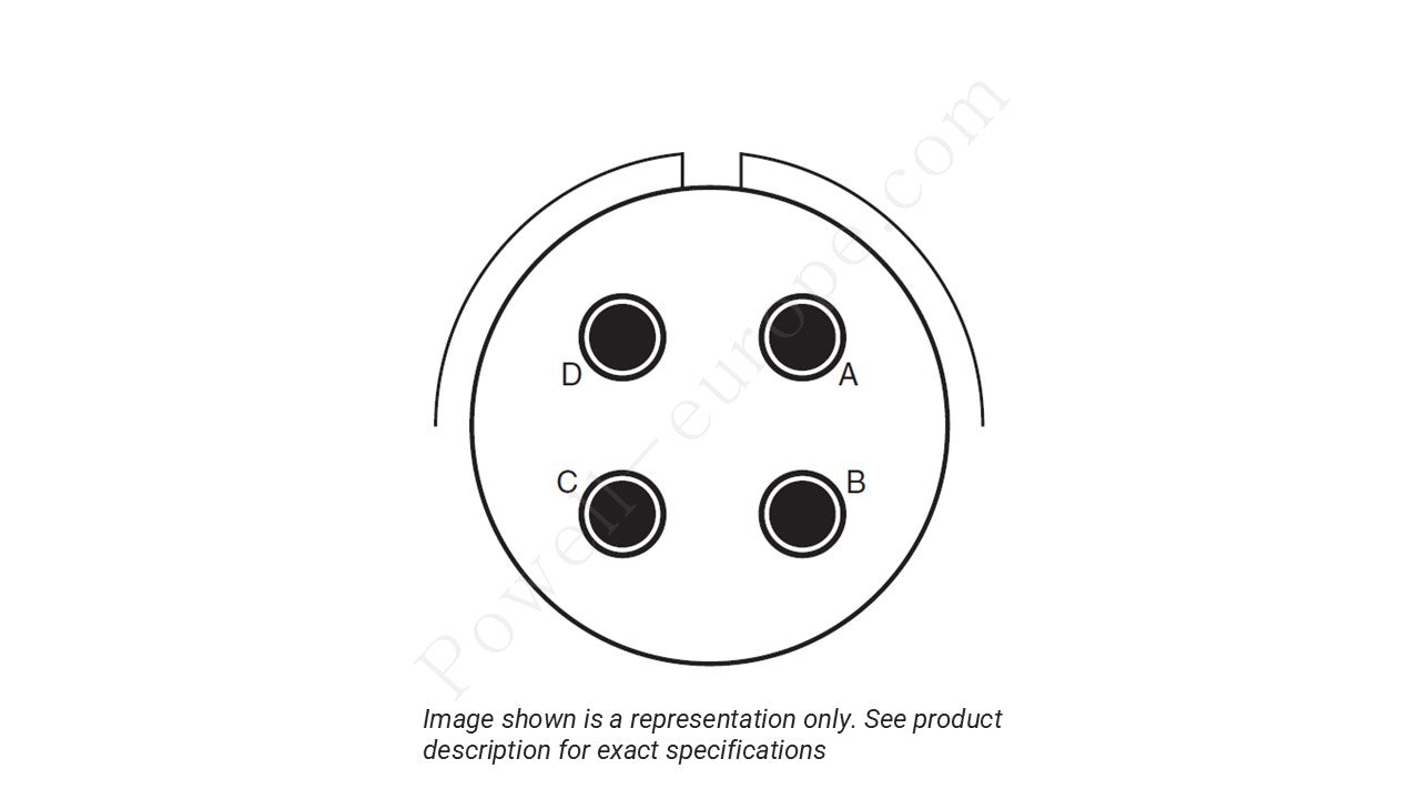 Image showing the insert arrangement and polarization of the Amphenol D38999/20FG75SN