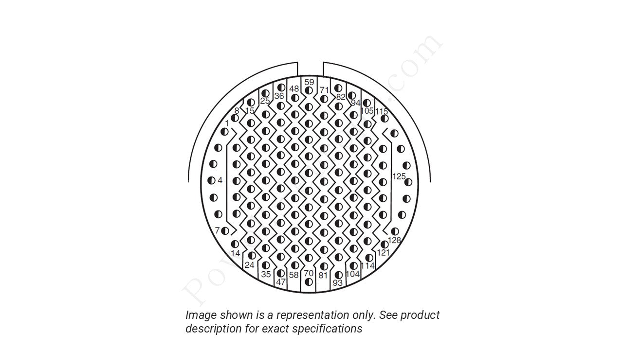Image showing the insert arrangement and polarization of the Amphenol D38999/20KJ35SA