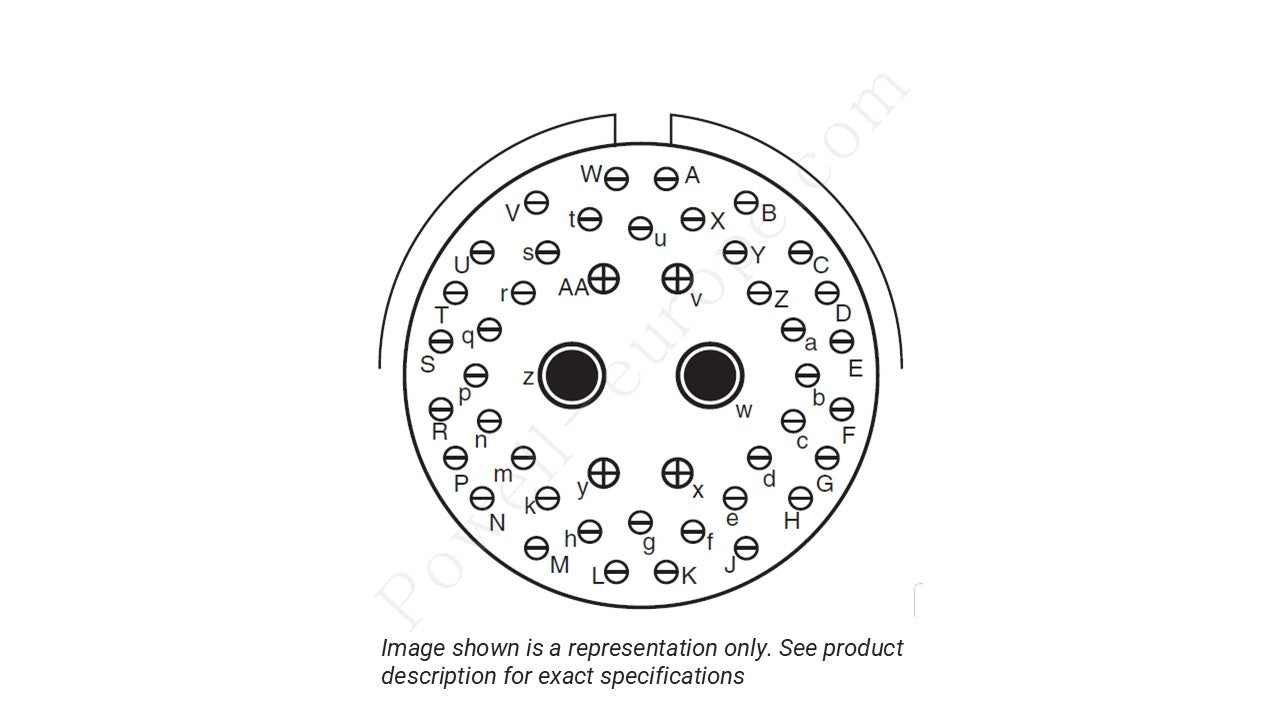 Image showing the insert arrangement and polarization of the Amphenol D38999/26ZJ90SA