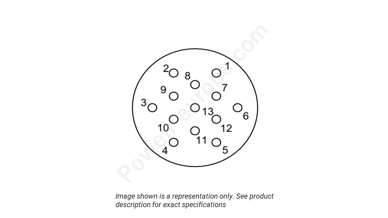 Image showing the insert arrangement and polarization of the ITT Cannon MKJ1A6W8-13PA