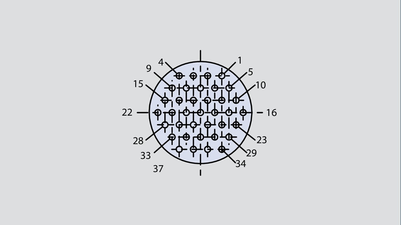Image showing the insert arrangement of the Glenair 804-003-07ZNU12-37S