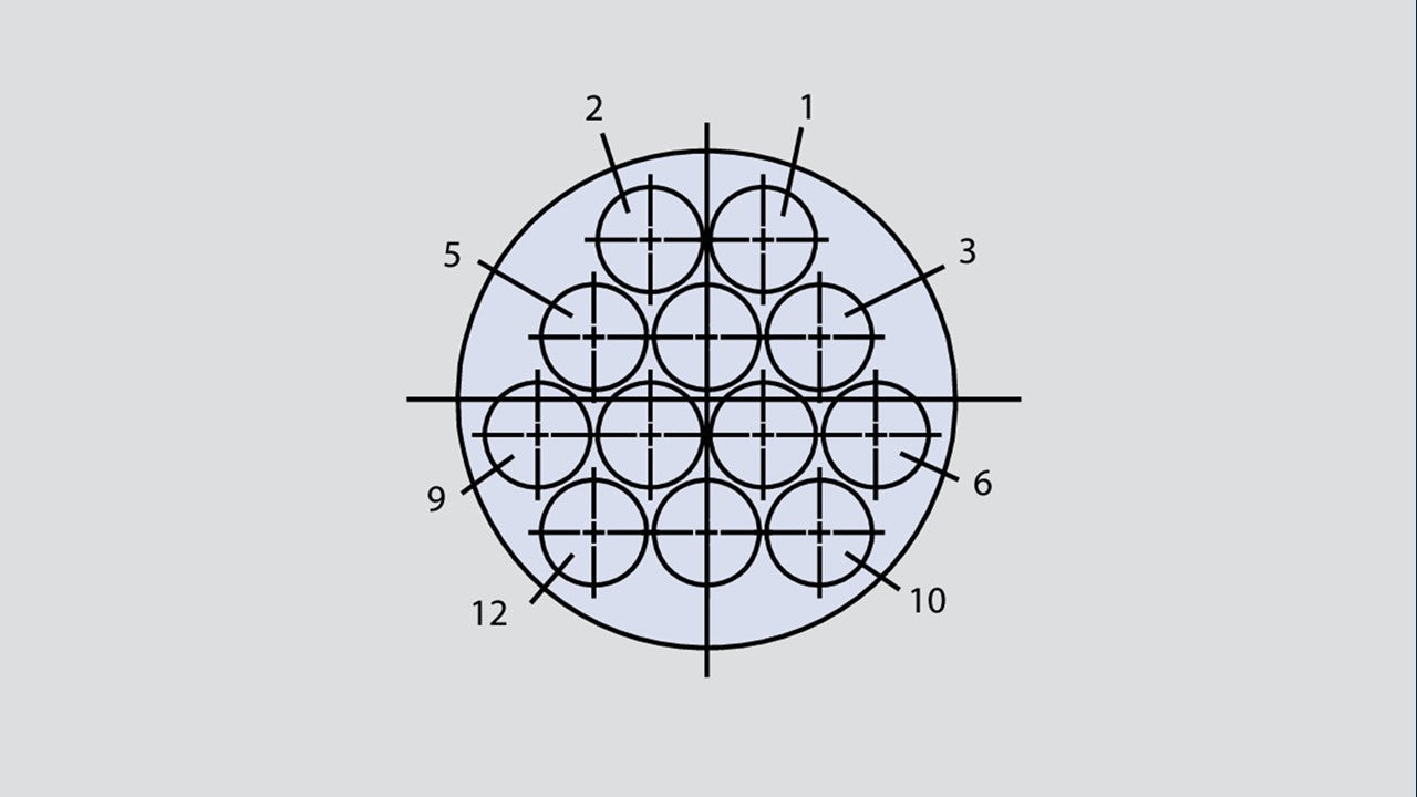 Image showing the insert arrangement of the Glenair 804-003-07NF14-12P
