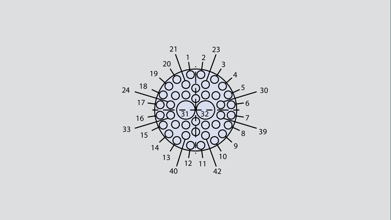 Image showing the insert arrangement of the Glenair 803-001-06ZNU14-204SN