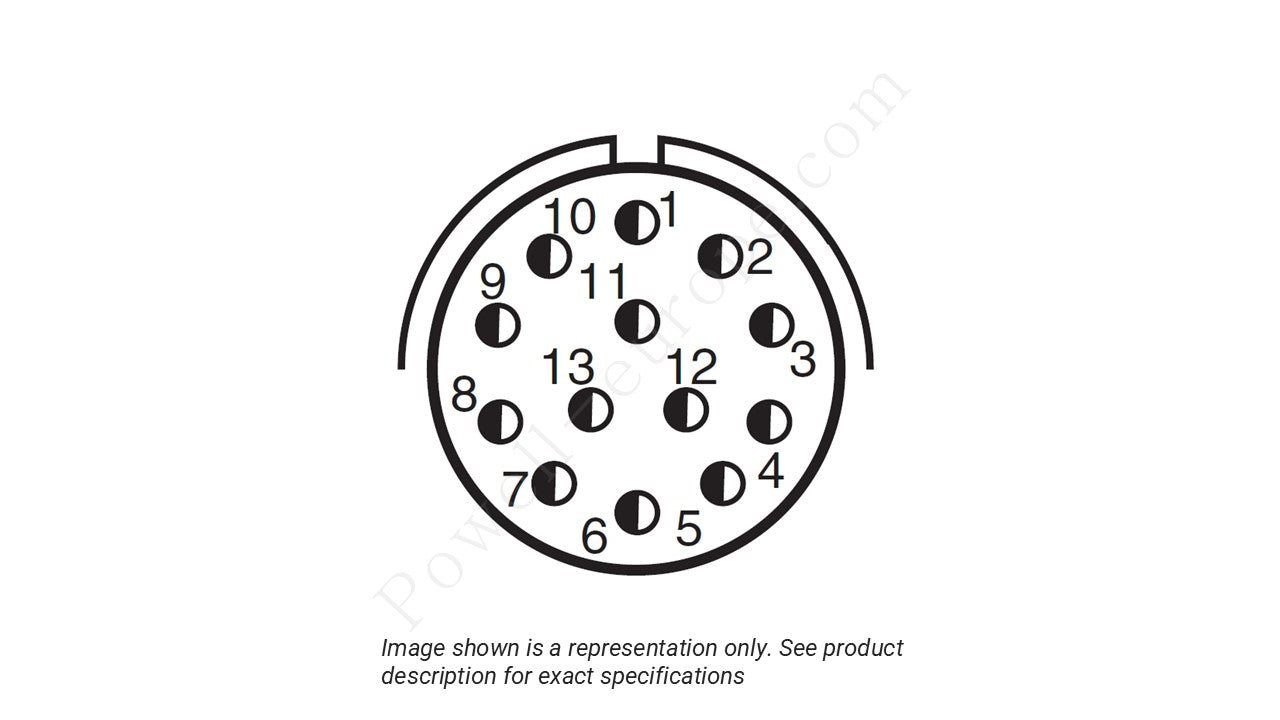 Image showing the insert arrangement and polarization of the Amphenol D38999/26WB35SA