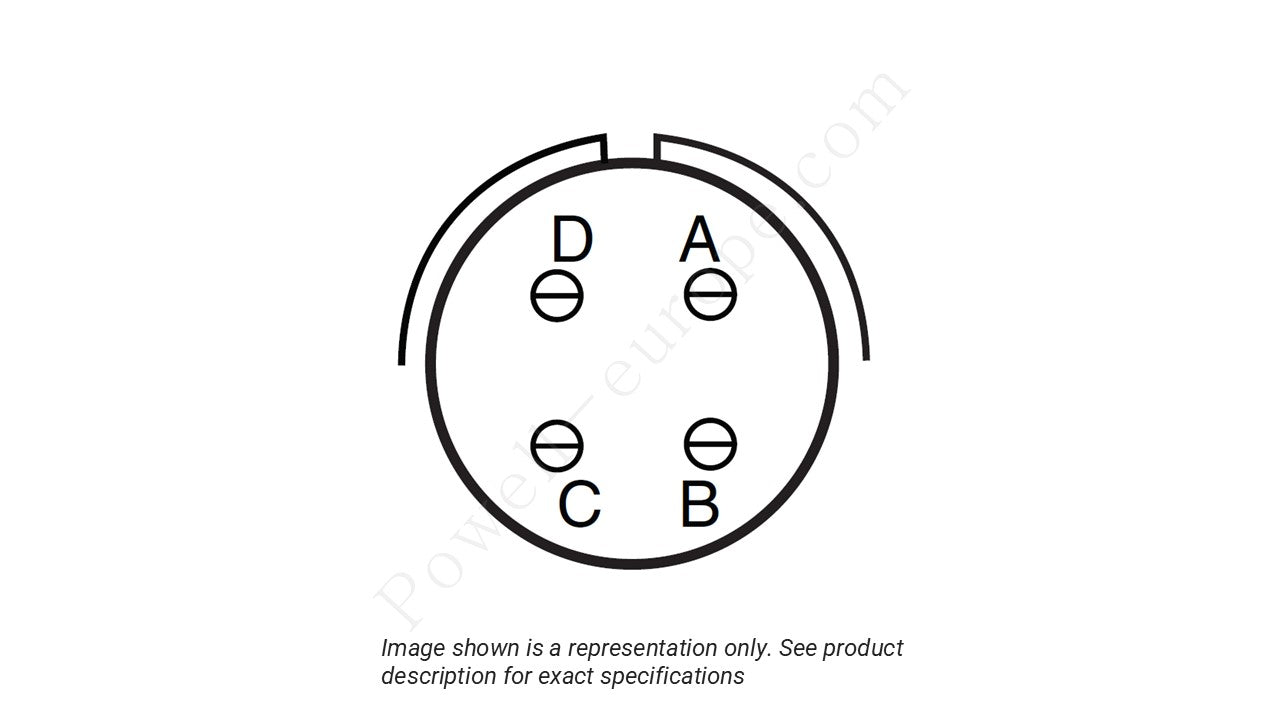 Image showing the insert arrangement and polarization of the Amphenol D38999/24TB4PN