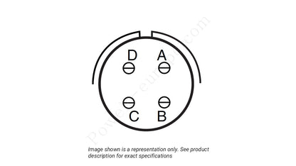 Image showing the insert arrangement and polarization of the Amphenol D38999/24TB4PN