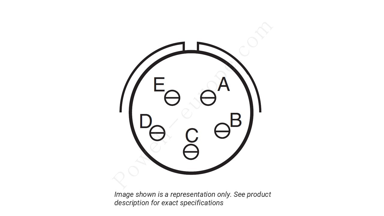 Image showing the insert arrangement and polarization of the Amphenol D38999/20FB5BN