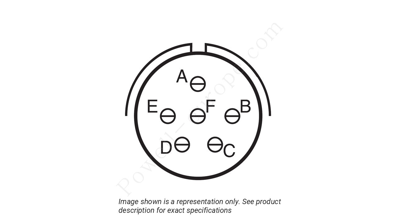 Image showing the insert arrangement and polarization of the Amphenol D38999/20FB98BA