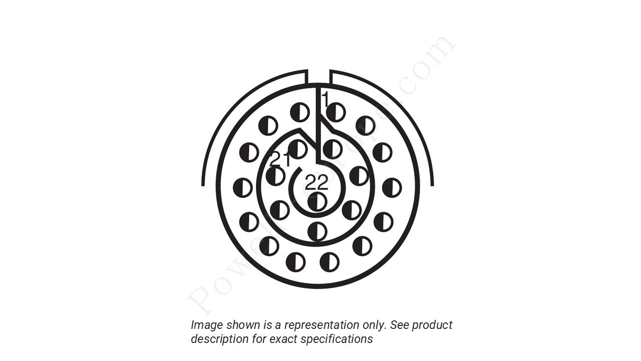 Image showing the insert arrangement and polarization of the Amphenol D38999/20FC35PDLC