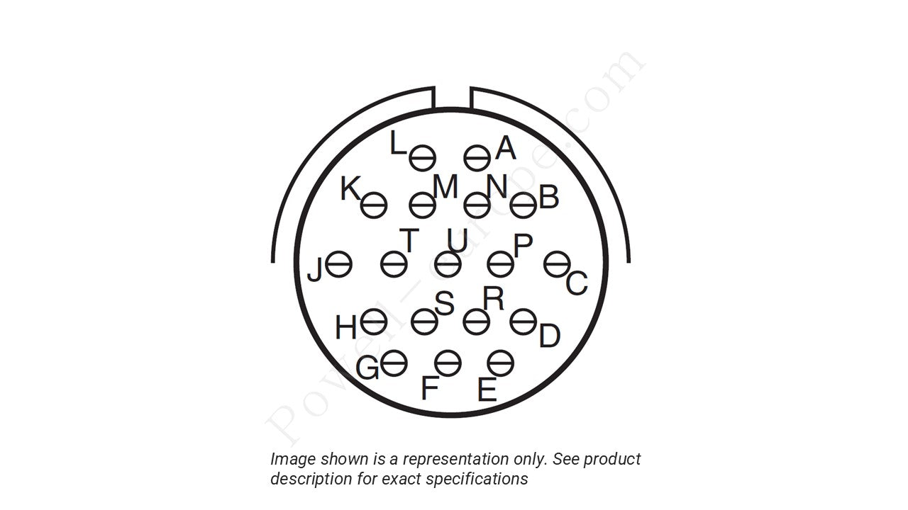 Image showing the insert arrangement and polarization of the Amphenol D38999/24TD18SN