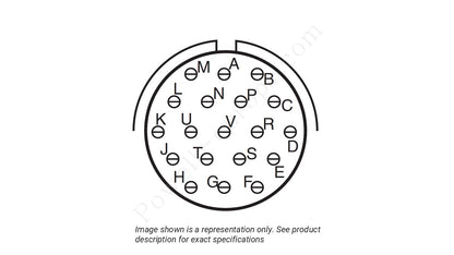 Image showing the insert arrangement and polarization of the Amphenol D38999/26TD19PB