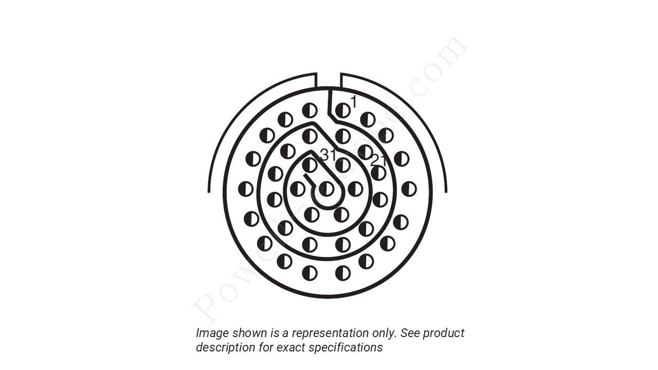 Image showing the insert arrangement and polarization of the Amphenol D38999/26ZD35SN