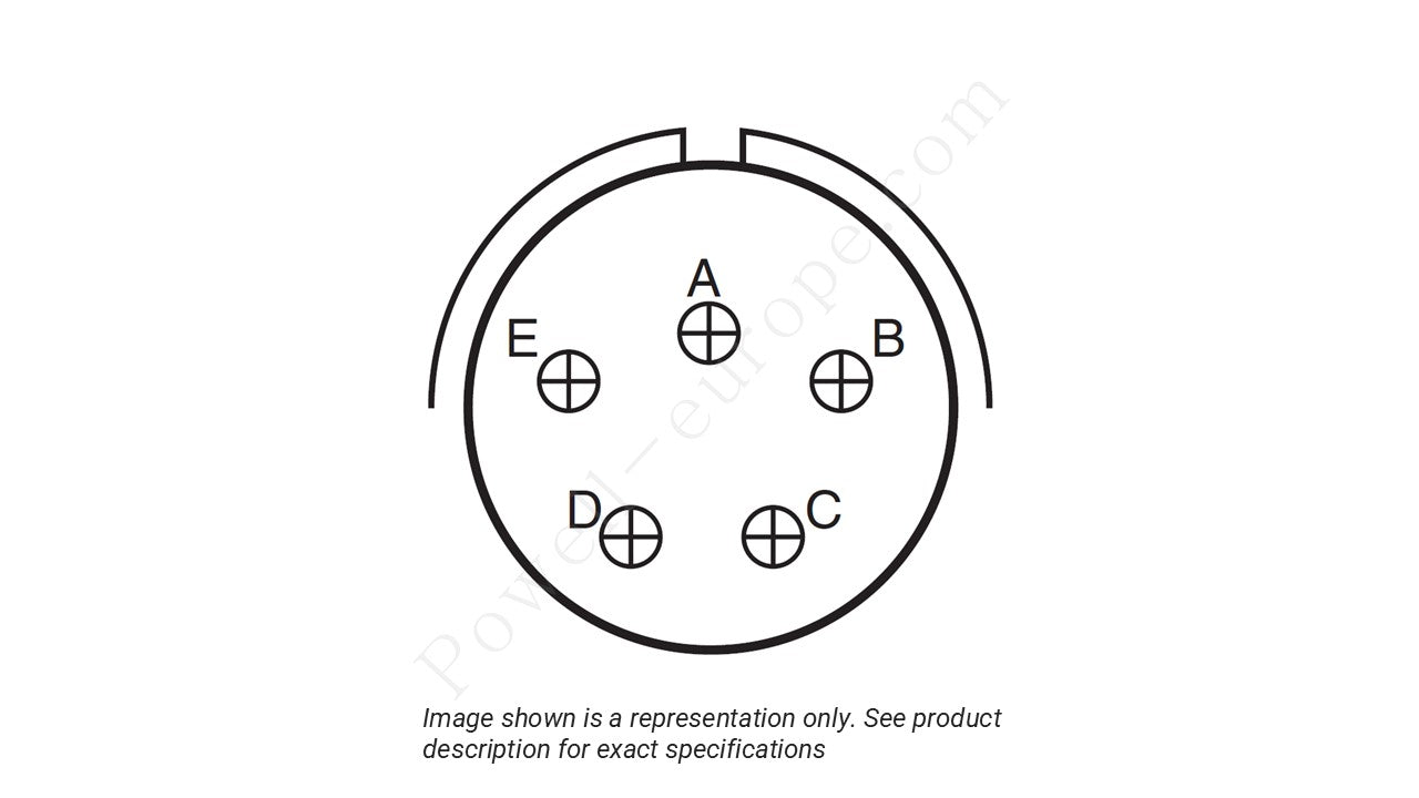 Image showing the insert arrangement and polarization of the Amphenol D38999/20ZD5PA