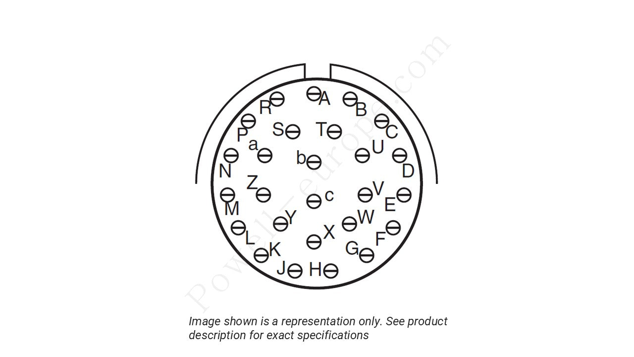 Image showing the insert arrangement and polarization of the Amphenol D38999/24ZE35PN