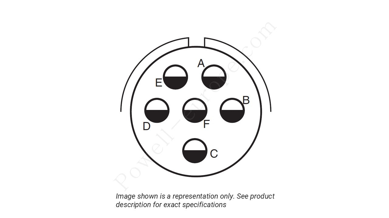 Image showing the insert arrangement and polarization of the Amphenol D38999/20WE6SBLC