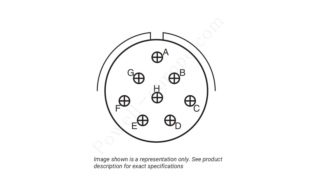 Image showing the insert arrangement and polarization of the Amphenol D38999/20FE8PNLC
