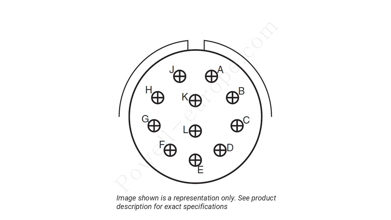 Image showing the insert arrangement and polarization of the Amphenol D38999/20FF11PBLC