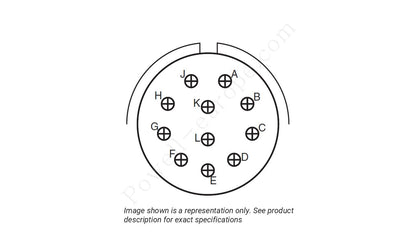 Image showing the insert arrangement and polarization of the Amphenol D38999/20FF11PBLC