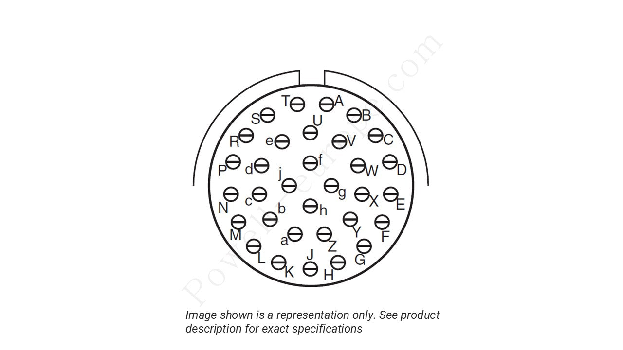 Image showing the insert arrangement and polarization of the Amphenol D38999/20KF32PN