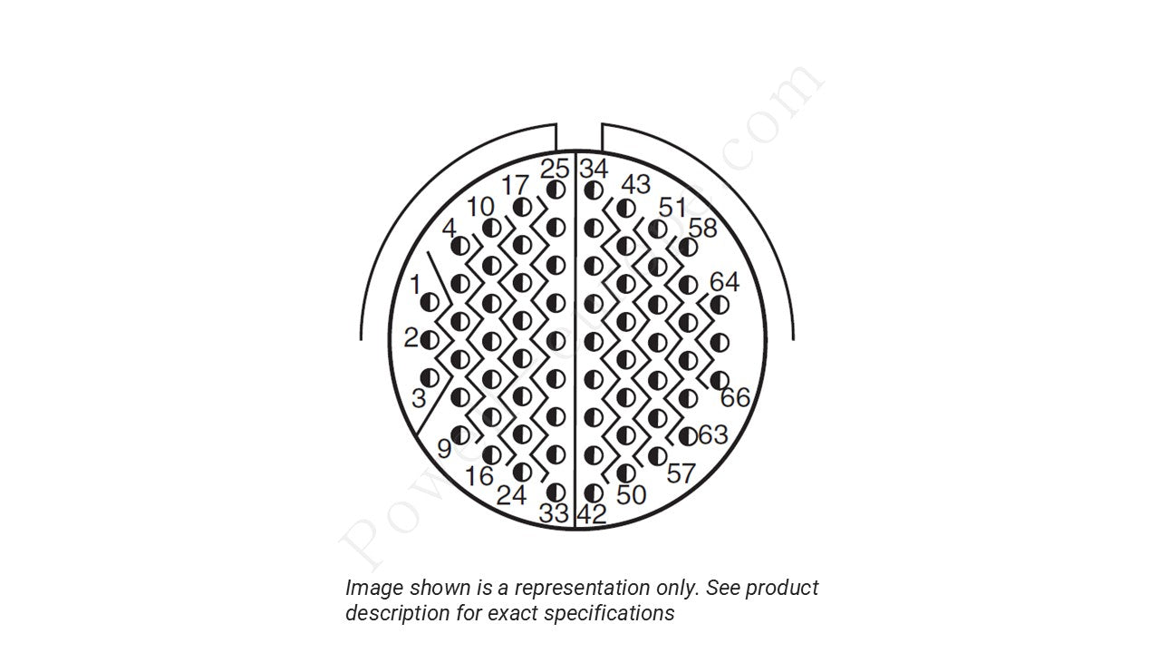 Image showing the insert arrangement and polarization of the Amphenol D38999/26WF35SN