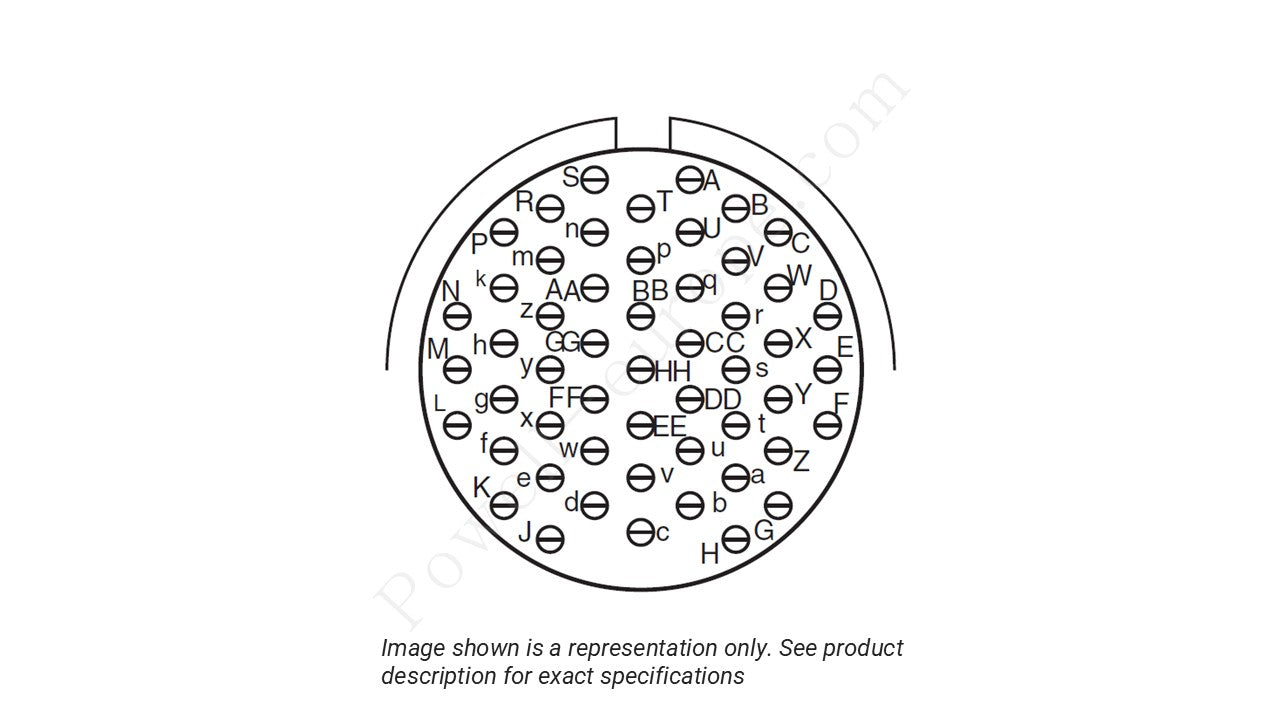 Image showing the insert arrangement and polarization of the Amphenol D38999/26KH53SBLC