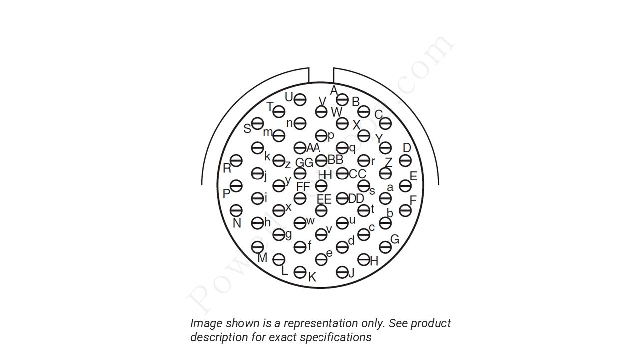 Image showing the insert arrangement and polarization of the Amphenol D38999/26KH55PE