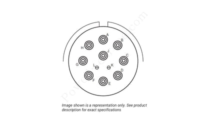 Image showing the insert arrangement and polarization of the Amphenol D38999/20FJ11PA