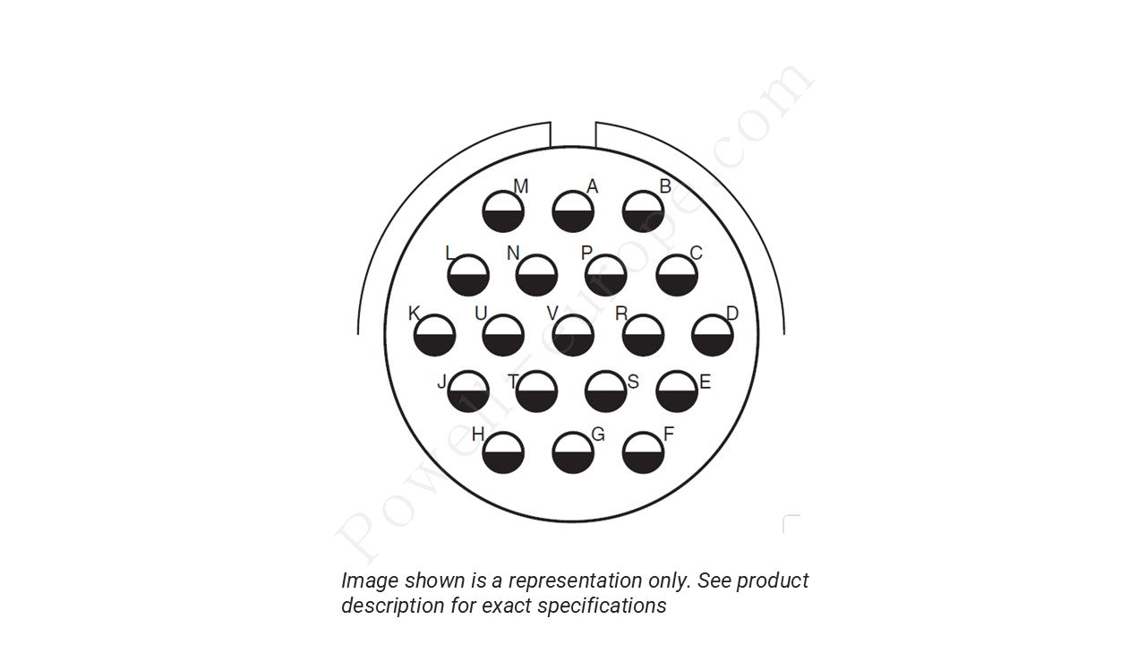 Image showing the insert arrangement and polarization of the Amphenol D38999/20ZJ19SC