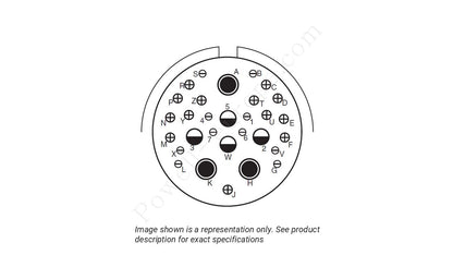 Image showing the insert arrangement and polarization of the Amphenol D38999/24WJ20SN
