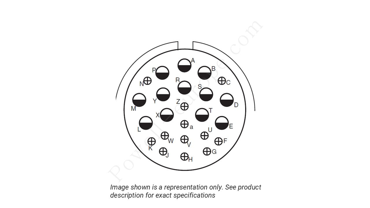Image showing the insert arrangement and polarization of the Amphenol D38999/24TJ24SN