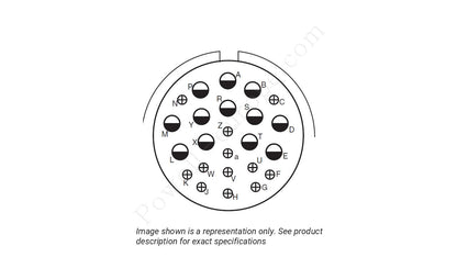 Image showing the insert arrangement and polarization of the Amphenol D38999/26KJ24SA