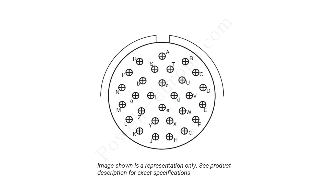 Image showing the insert arrangement and polarization of the Amphenol D38999/24TJ29SA