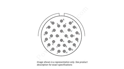 Image showing the insert arrangement and polarization of the Amphenol D38999/26ZJ29SC