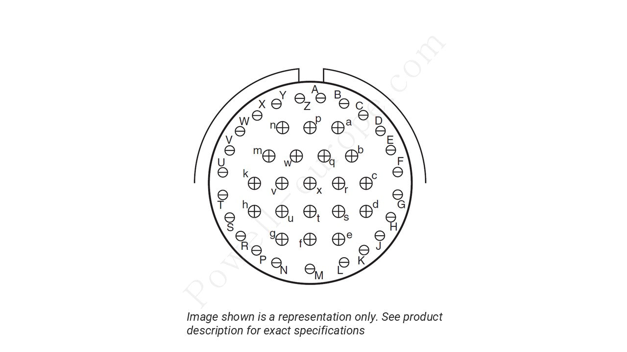 Image showing the insert arrangement and polarization of the Amphenol D38999/24TJ43PN