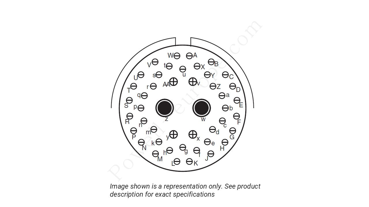 Image showing the insert arrangement and polarization of the Amphenol D38999/26KJ46SN