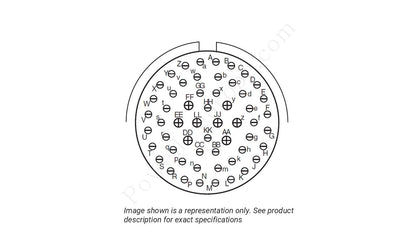 Image showing the insert arrangement and polarization of the Amphenol D38999/26KJ4BA