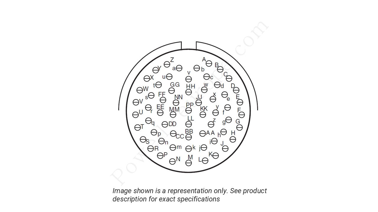 Image showing the insert arrangement and polarization of the Amphenol D38999/26KJ61PNLC