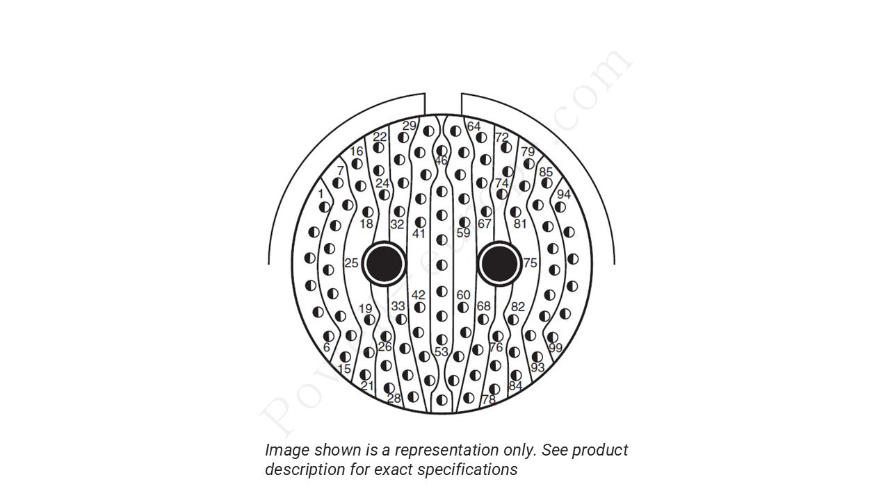 Image showing the insert arrangement and polarization of the Amphenol D38999/26KJ7BN