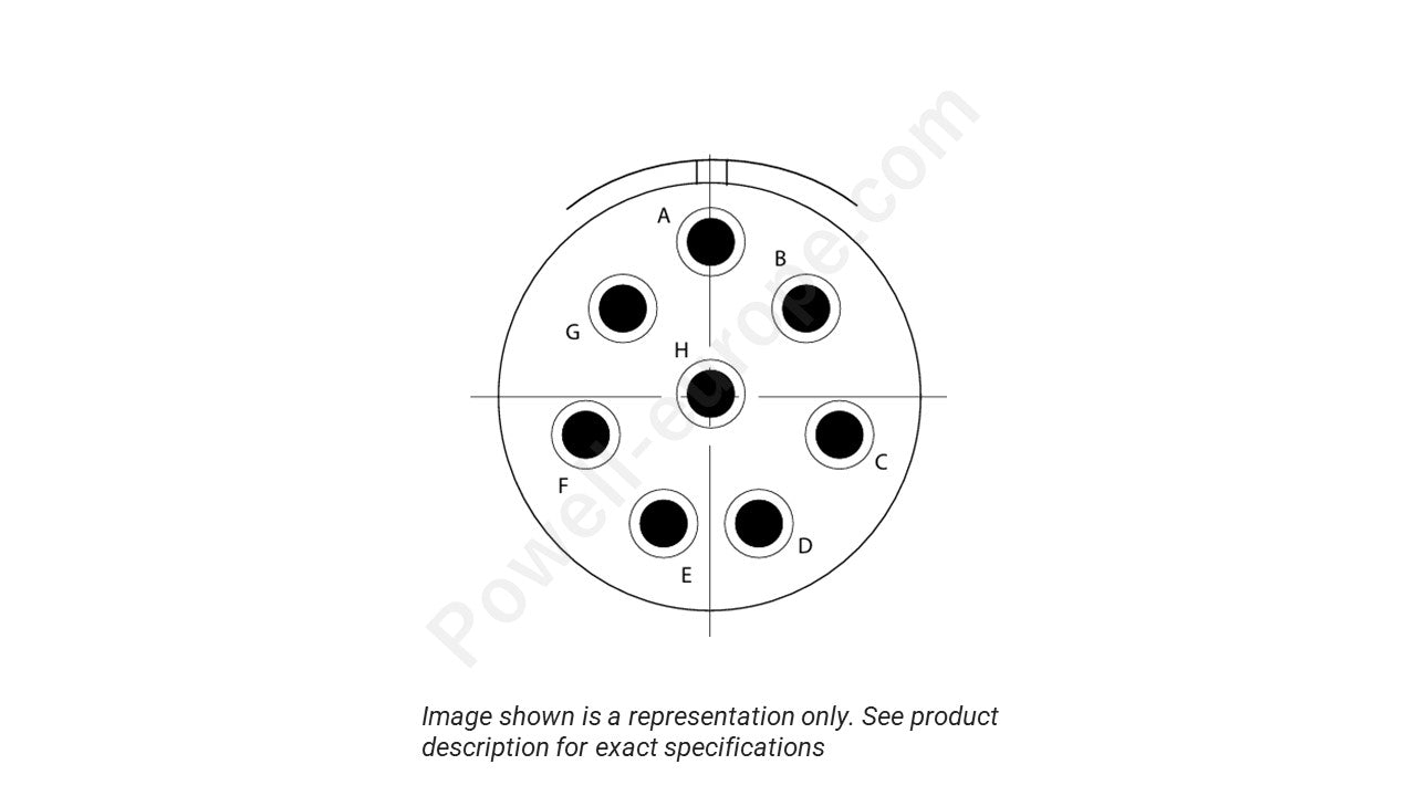 Image showing the insert arrangement and polarization of the Conesys D38999/20FJ8BA