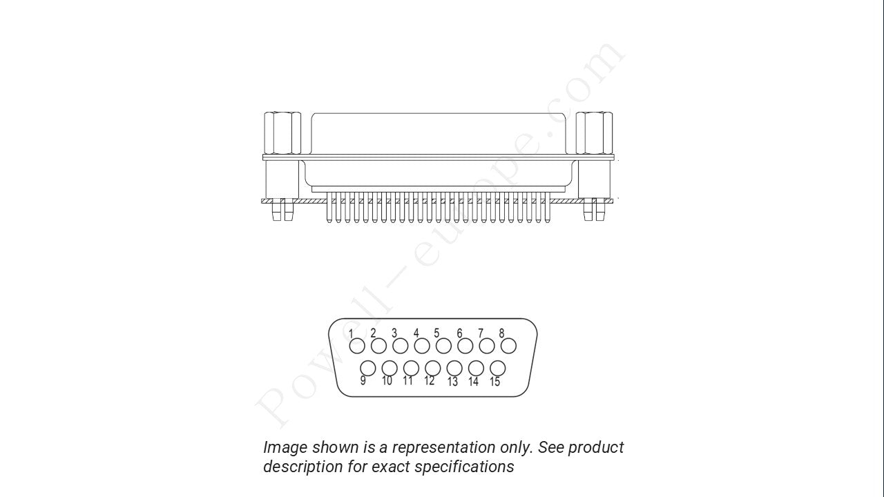 Image showing the insert arrangement and polarization of the Positronic HDC15S3S60TC