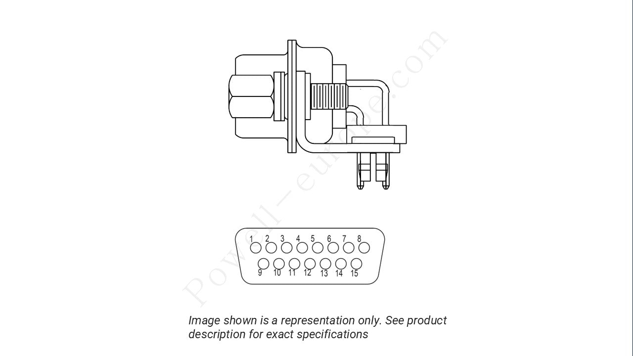 Image showing the insert arrangement and polarization of the Positronic HDC15M5B800C-MIL