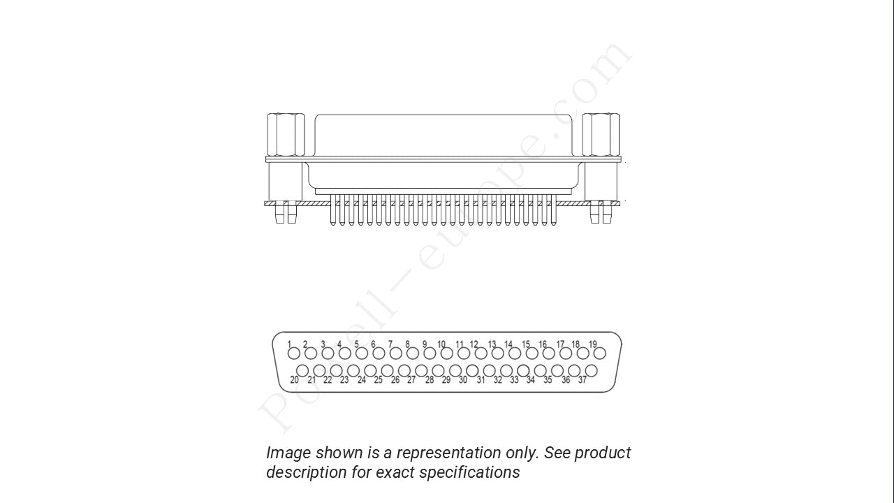 Image showing the insert arrangement and polarization of the Positronic HDC37M3P00C-MIL