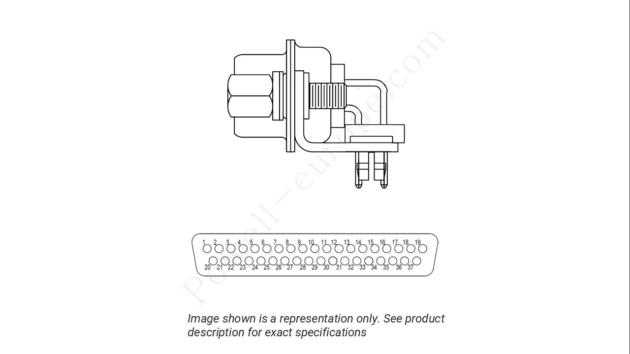 Image showing the insert arrangement and polarization of the Positronic HDC37M5B800C-MIL-376.5