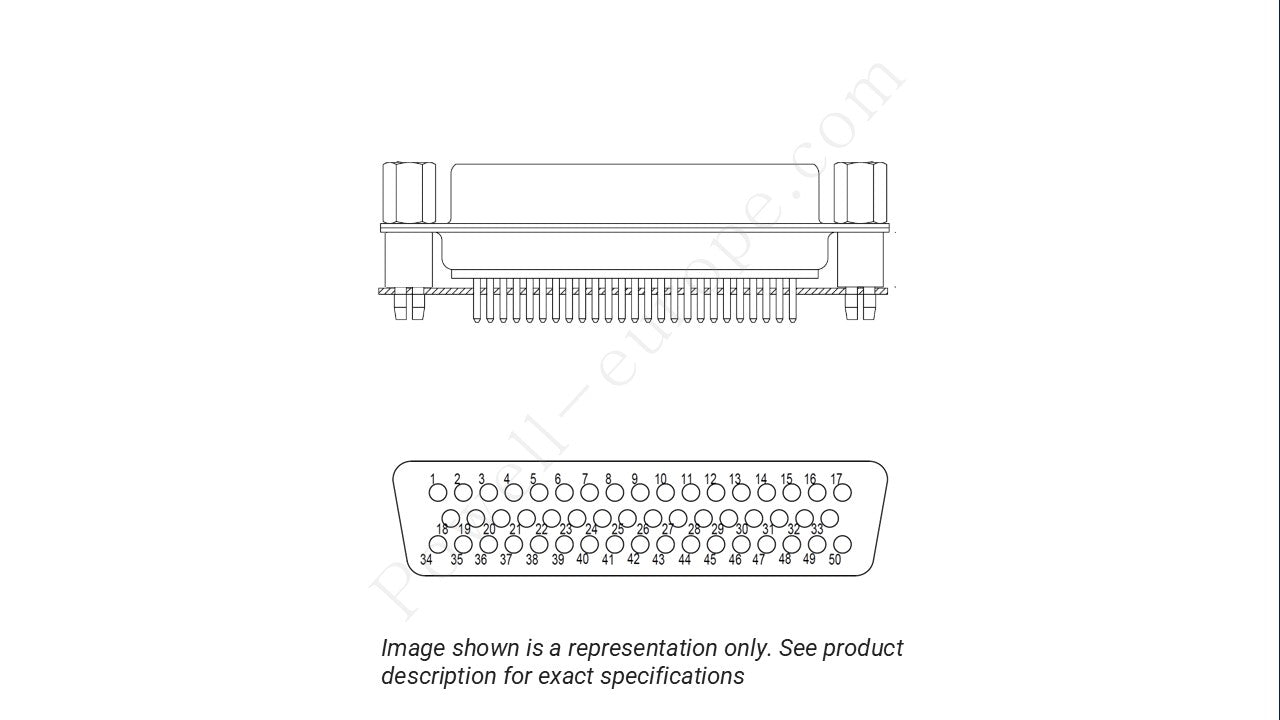 Image showing the insert arrangement and polarization of the Positronic HDC50M3P00C-MIL-375.10