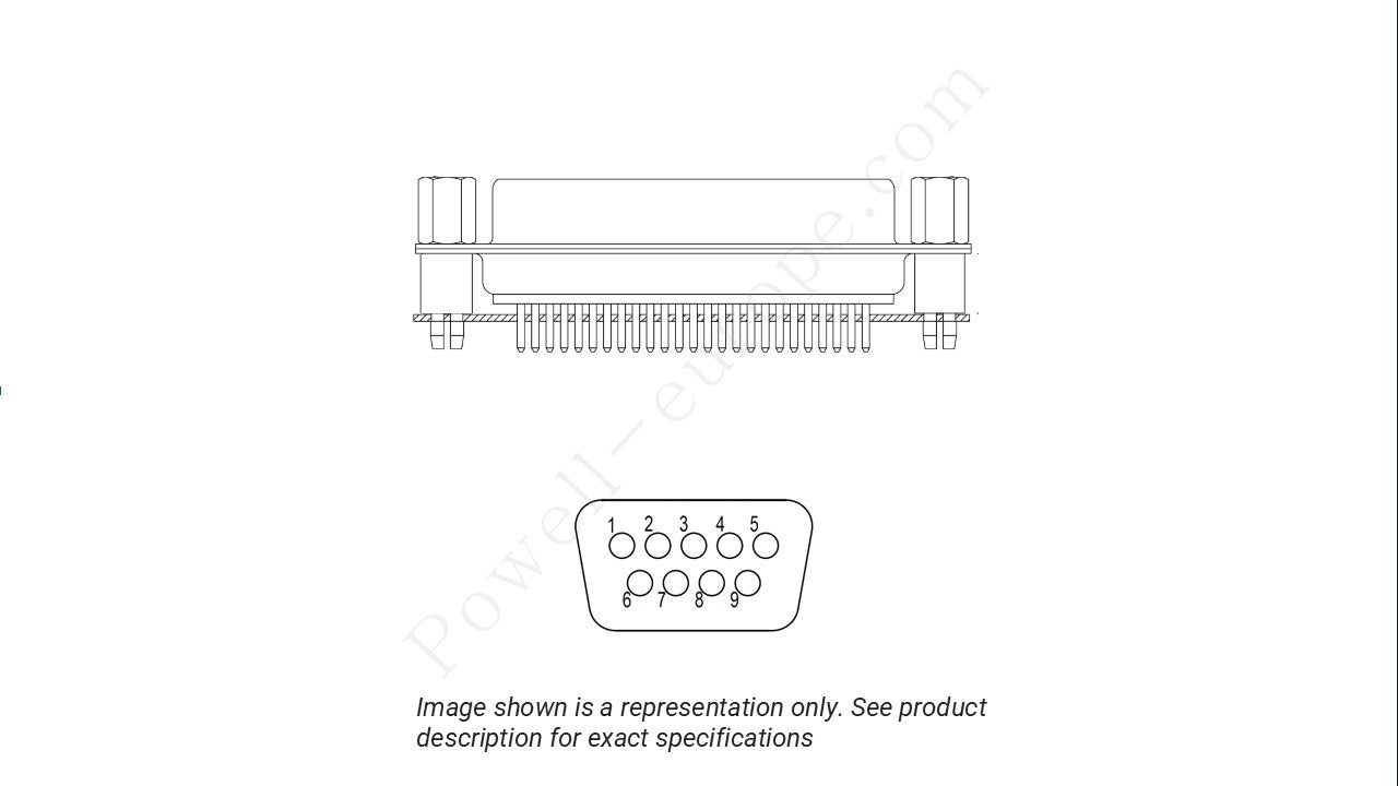 Image showing the insert arrangement and polarization of the Positronic HDC9M3P00S-MIL