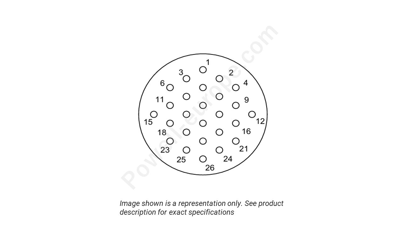 Image showing the insert arrangement and polarization of the ITT Cannon MKJ1A26F10-26PB